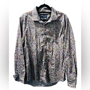 Paisley & Gray Slim Fit Floral Button Down Business Casual Shirt Men's Size XL